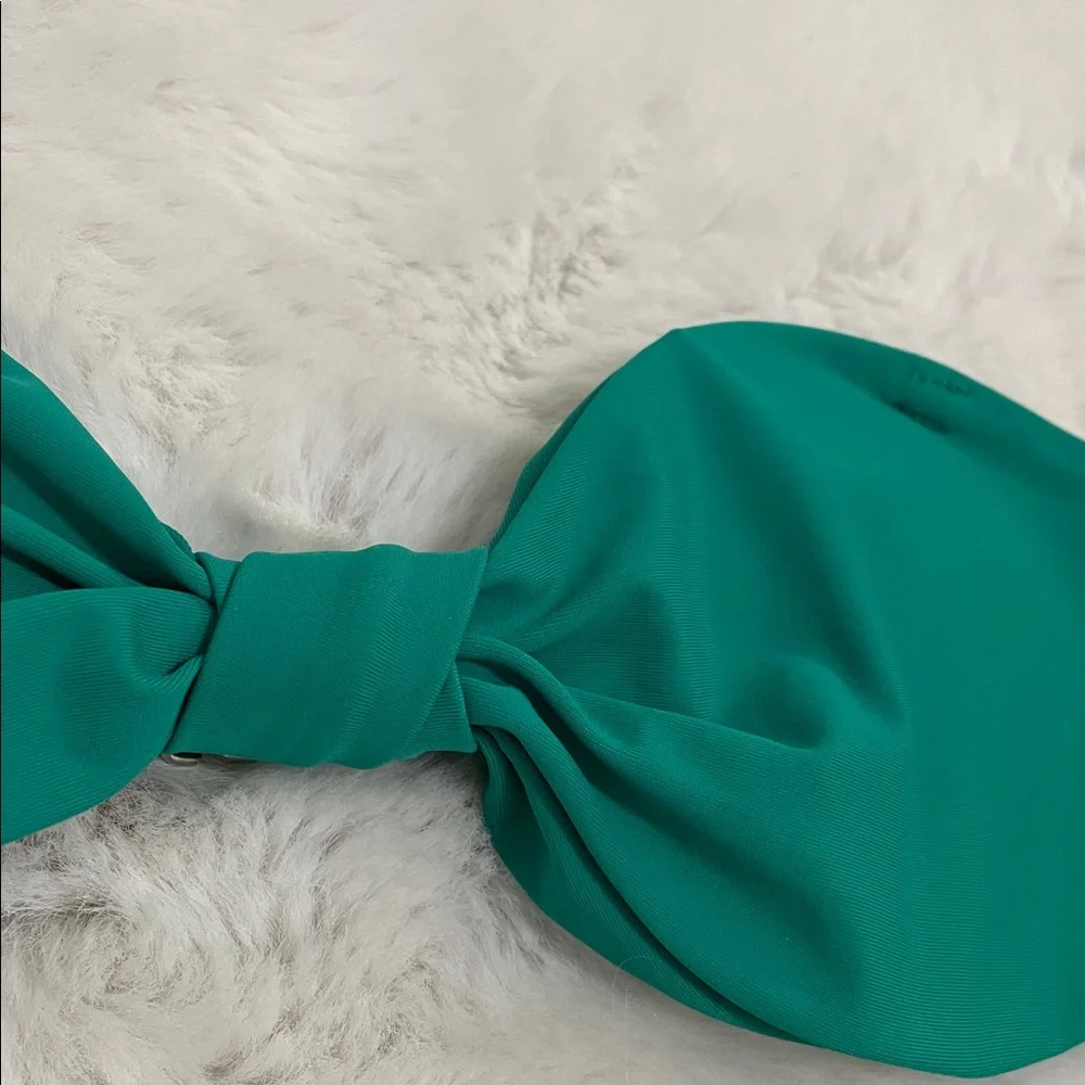 OOKIOH Teal Bandeau Bikini with Ring-Accent Bottoms - Picture 5 of 7